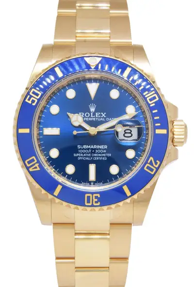Rolex Rolex Submariner Date 18k Yellow Gold Blue Ceramic 41mm Watch 126618 LB