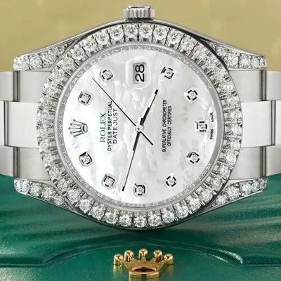 Rolex Datejust II w/4.5CT Diamond Bezel/Lugs/White