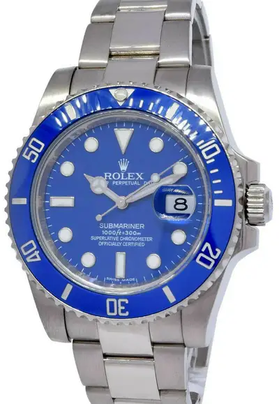 Rolex Rolex Submariner "Smurf" 18k White Gold Blue Ceramic 40mm Watch B/P V 116619