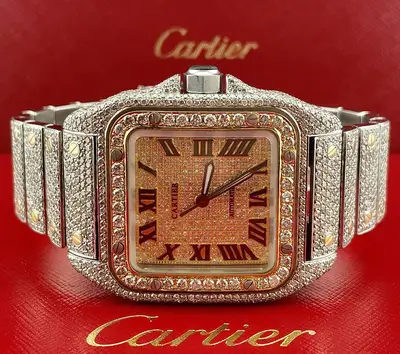 Cartier Santos XL 2-Tone Iced Out