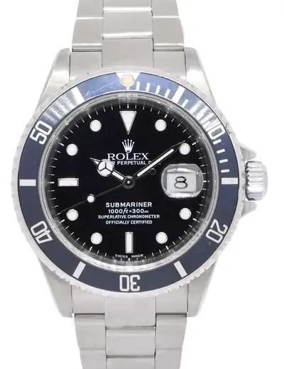 Rolex Rolex Submariner Date Steel Black Dial/Bezel Mens 40mm Watch A 16610