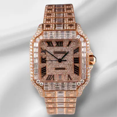 Cartier Santos 18k Rose Gold Baguette