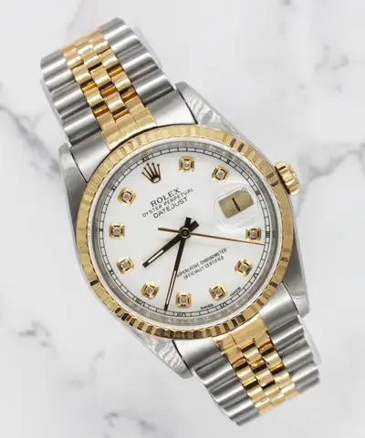 Rolex Datejust Steel Gold with White