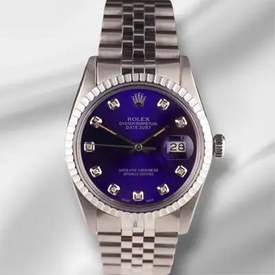 Rolex Datejust Steel Engine-Turned Dark