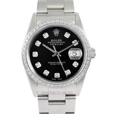 Rolex DATEJUST STEEL OYSTER BLACK DIAMOND
