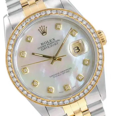 Rolex Datejust Gold Steel White MOP