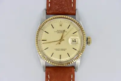 Rolex Datejust 1601 Champagne Brown Leather
