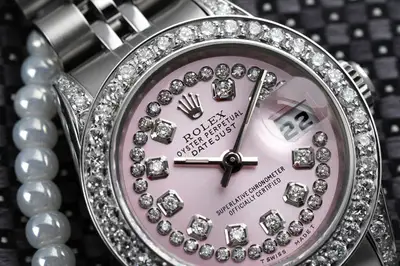 Rolex Datejust Metallic Stainless Steel Diamond