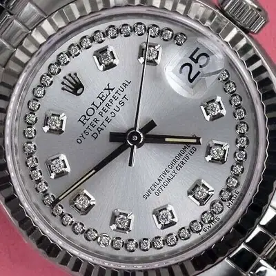 Rolex Datejust Silver Stainless Steel Gold