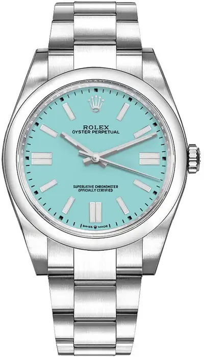 Rolex Oyster Perpetual Turquoise Stainless Steel