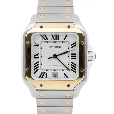 Cartier Santos SILVER WHITE 18K Gold