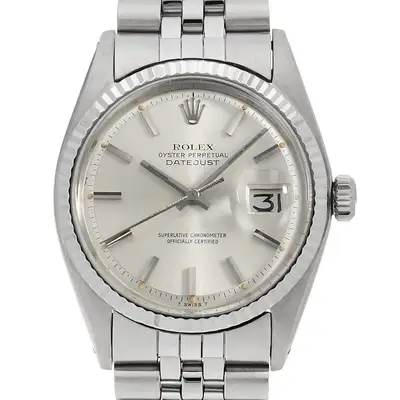 Rolex Datejust 1601 Silver Bar All