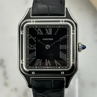 Cartier Santos Dumont Large Black Lacquer