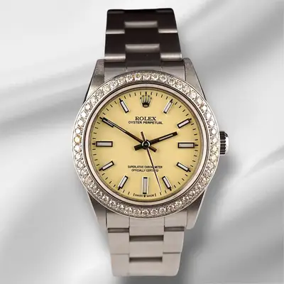 Rolex Oyster Perpetual 1ct Diamonds Steel