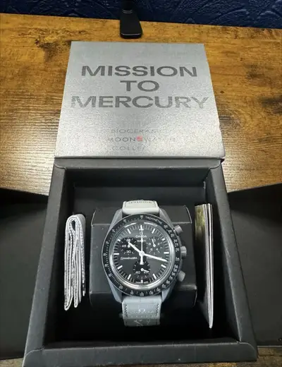 Omega OMEGA x Swatch Speedmaster MoonSwatch Men's Black Watch - Mercury