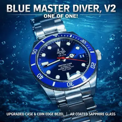 Unknown Sevin Blue “Master Diver- V2” Automatic Watch