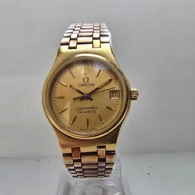 Omega Seamaster Women Gold Tone Date