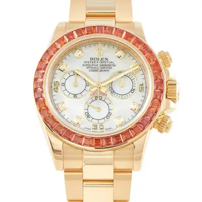 Rolex Daytona Mother-of-Pearl Orange Bezel Yellow