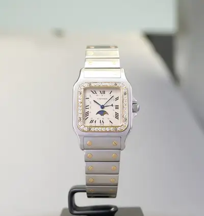 Cartier Santos Galbée Moon Phase Diamond