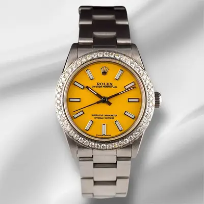 Rolex Oyster Perpetual 1ct Diamonds Steel