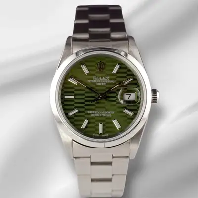 Rolex Date Green Oyster Steel 15000