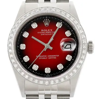Rolex Datejust Red Vignette Diamond 18K
