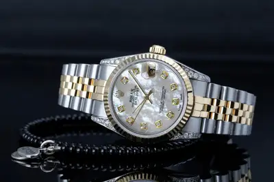 Rolex Datejust White Pearl Diamond Lugs