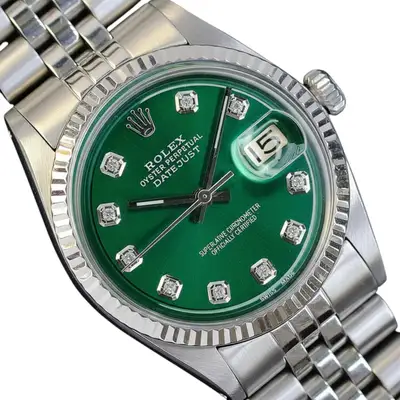Rolex Datejust White Gold Steel Green