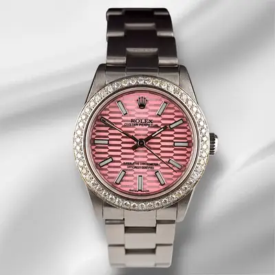 Rolex Oyster Perpetual 1ct Diamonds Pink