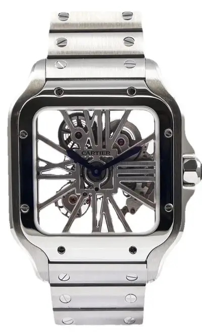 Cartier Santos Skeleton WHSA0015 Steel