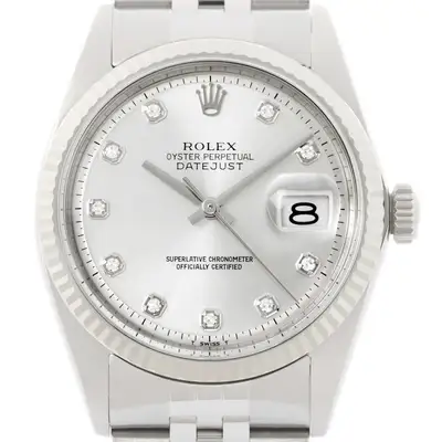 Rolex Datejust 18K Gold SS Silver