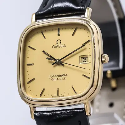 Omega Seamaster Cal.1430 Gold Date Square