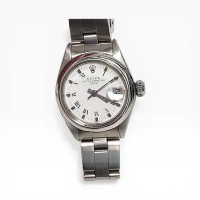 Rolex Date Steel White Roman Oyster