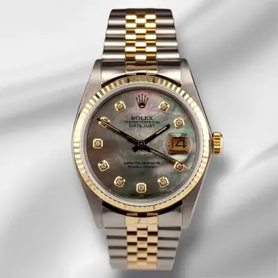 Rolex Datejust Yellow Gold Fluted Black