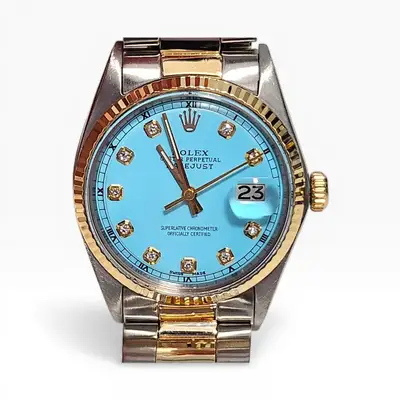 Rolex Datejust Two Tone Blue Turquoise