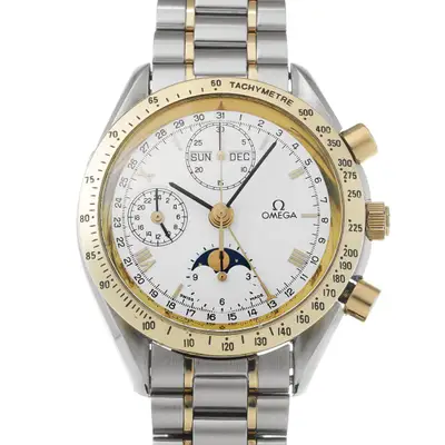 Omega OMEGA Speedmaster Triple Calendar Moon Phase 3336.20 white WATCH 738163