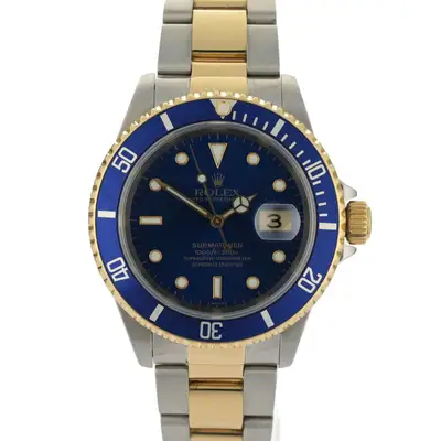 Rolex Rolex Submariner Date 16613 Blue 18k Yellow Gold & Steel Auto 40mm Watch + B&P
