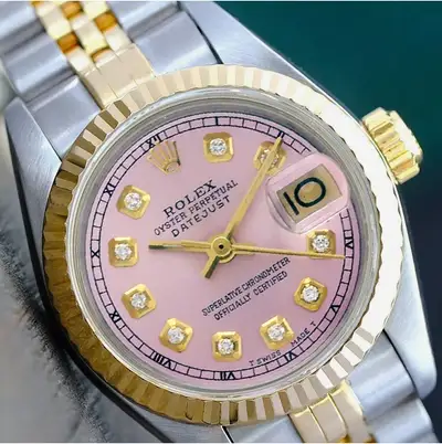 Rolex Datejust Two-Tone Pink Fluted Bezel