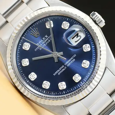 Rolex DATEJUST BLUE DIAMOND 18K WHITE