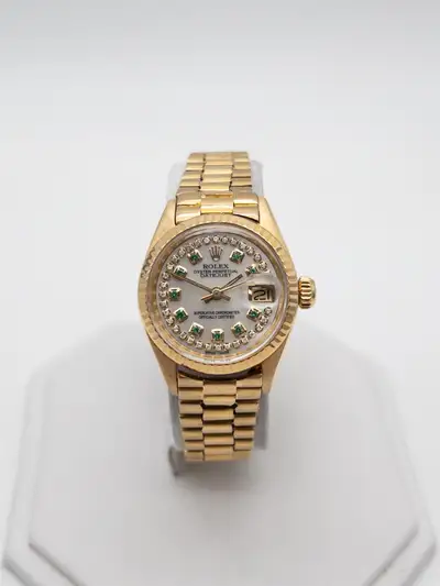 Rolex $25000 ROLEX DATEJUST PRESIDENT Emerald Diamond