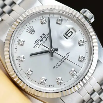 Rolex DATEJUST SILVER 18K WHITE GOLD