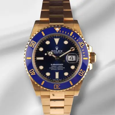 Rolex Rolex Submariner 41mm Yellow Gold Blue Dial Bezel Mens Watch 126618LB