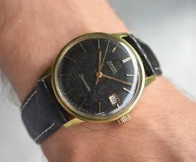 Omega Seamaster Gold Leather Date