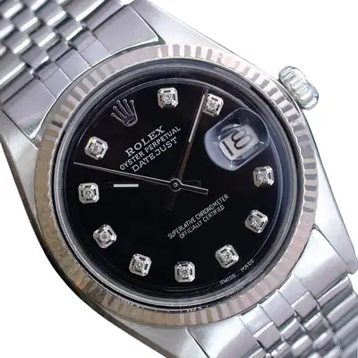 Rolex Datejust 14KW Gold Steel Black