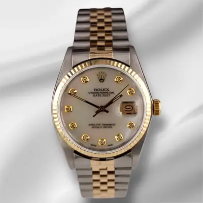 Rolex Datejust Yellow Gold Fluted White