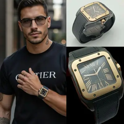 Cartier 🖤✨CARTIER SANTOS 100 MYSTIC BLACK ROSE