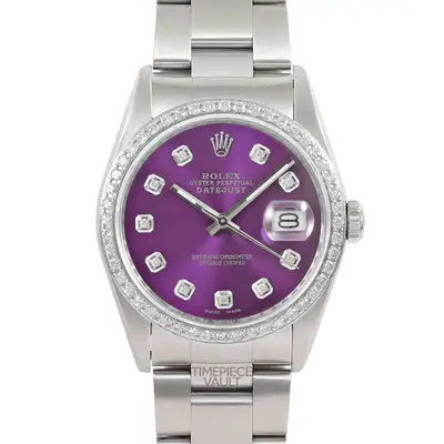 Rolex DATEJUST OYSTER STEEL PURPLE DIAMOND