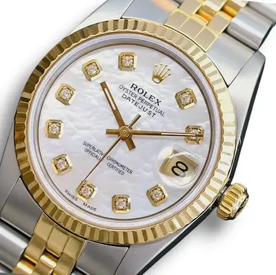 Rolex Datejust Mid-Size White Mop Fluted