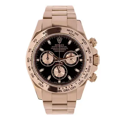 Rolex Daytona Black Index Hour Rose
