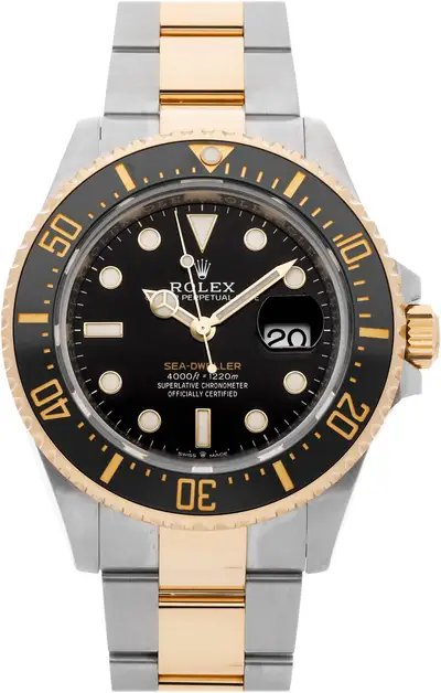 Rolex Rolex Sea-Dweller 126603 Gold and Silver Oyster Bracelet with Black Bezel